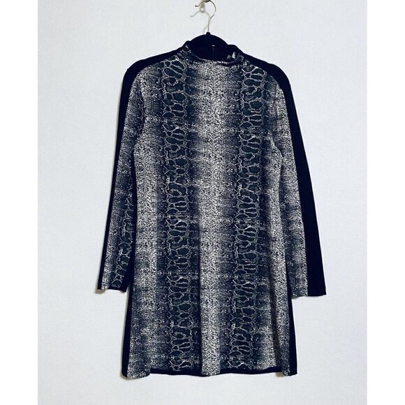 French Connection Lula Shirt Dress Womens 6 Animal Print Long Sleeve Stretch - Picture 2 of 9